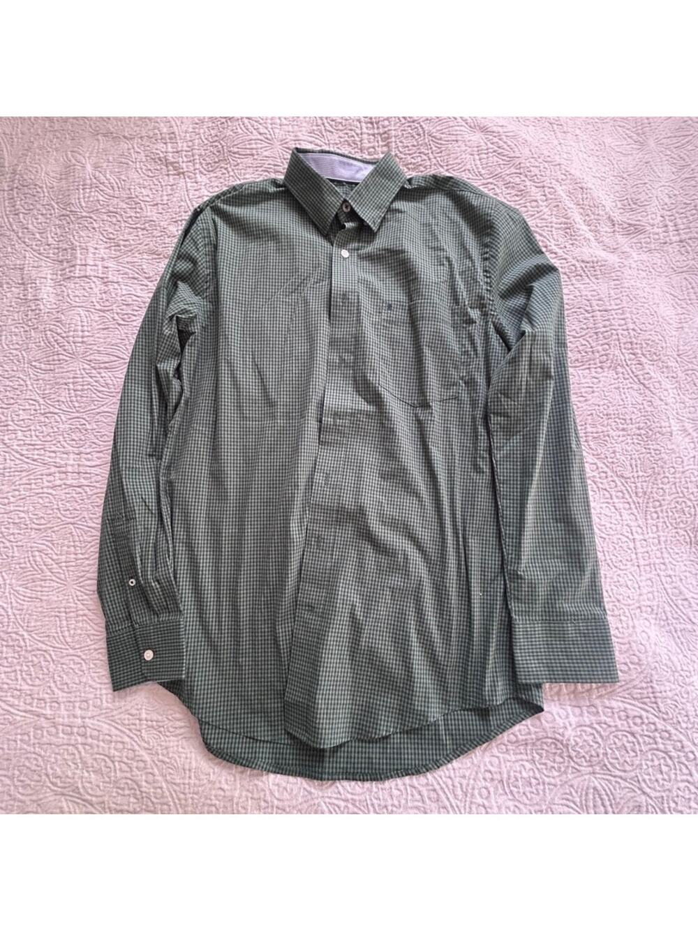 Izod, Mens Green Plaid Buttondown, Large, NWOT